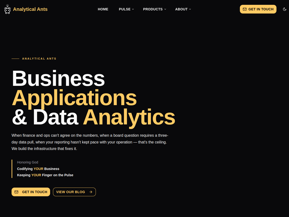 Analytical Ants website screenshot