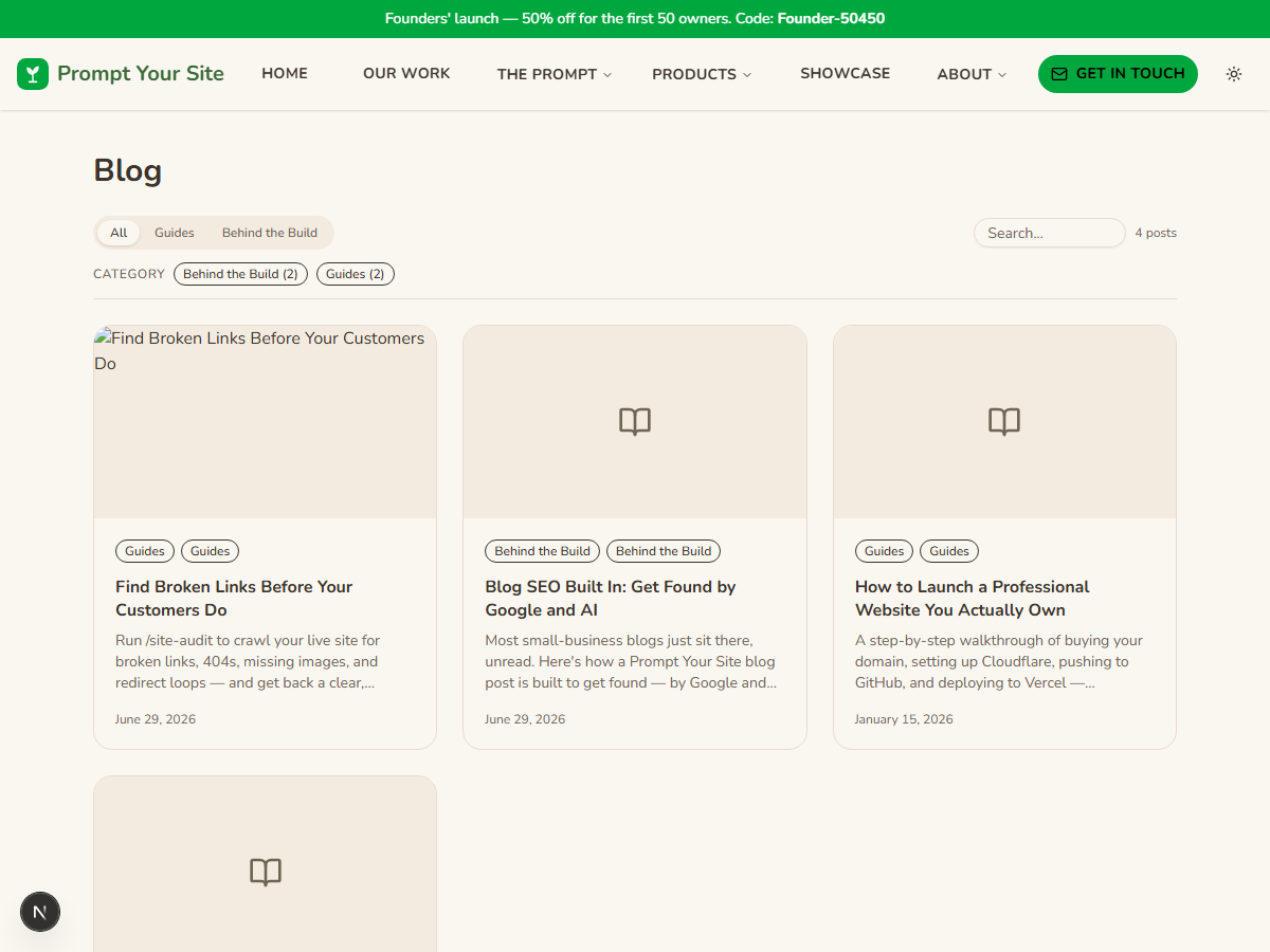Blog — live on this site